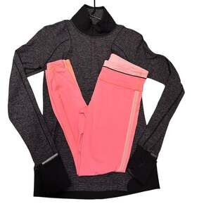 Lululemon Women's Runderful 1/2 Zip Rulu Pullover Sweater & Leggings Bundle